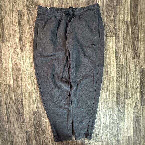 PUMA Fleece Sweatpants Gray Essentials Logo Joggers Men’s XL Drawstring Pants - Picture 2 of 7